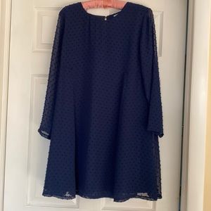 CeCe Navy Blue Dress with Navy Blue Dots Size 10